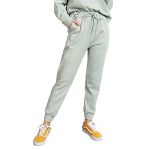 Easel RELAXED JOGGER PANTS SAGE CREAM SOLID W/ POCKETS (Thick Ones) - Picture 2 of 4